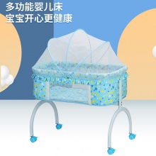 可摇童床万向轮带刹车 婴儿童床宝宝摇床厂家直供