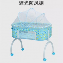 可摇童床万向轮带刹车 婴儿童床宝宝摇床厂家直供