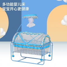 可摇童床万向轮带刹车婴儿童床宝宝摇床高端直供