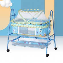 可摇童床万向轮带刹车婴儿童床宝宝摇床厂家直供
