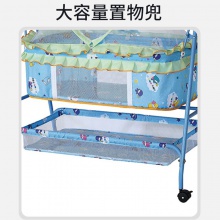 可摇童床万向轮带刹车婴儿童床宝宝摇床厂家直供