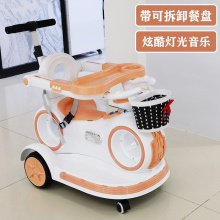 儿童电动车带遥控灯光音乐摇摆车1-3岁手推车电动四轮遛娃玩具车