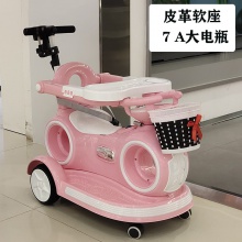 儿童电动车带遥控灯光音乐摇摆车1-3岁手推车电动四轮遛娃玩具车