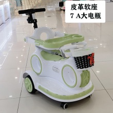 儿童电动车带遥控灯光音乐摇摆车1-3岁手推车电动四轮遛娃玩具车