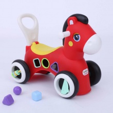 快乐滑行小木马滑车宝宝婴儿童塑料摇椅带音乐带灯光小四轮平衡车