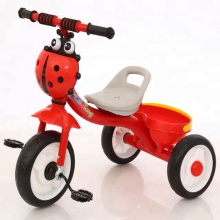 卡通婴儿三轮车高碳钢+PP儿童三轮车与篮子 单座三轮车