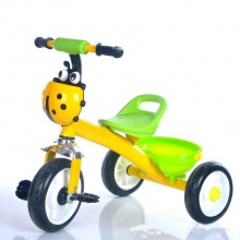 卡通婴儿三轮车高碳钢+PP儿童三轮车与篮子 单座三轮车