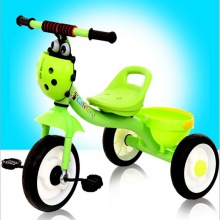 卡通婴儿三轮车高碳钢+PP儿童三轮车与篮子 单座三轮车