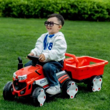 仿真网红可坐人儿童拖拉机电动车拖斗车宝宝工程车玩具音乐闪光