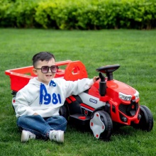 仿真网红可坐人儿童拖拉机电动车拖斗车宝宝工程车玩具音乐闪光