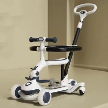 带护栏儿童滑板车三四合一2-8岁塑料闪发光三四轮踏板折叠滑板车