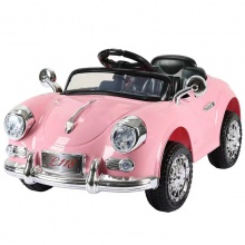 新款儿童电动汽车男女孩可坐人四轮电动车遥控 充电款复古老爷车