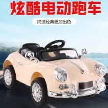 新款儿童电动汽车男女孩可坐人四轮电动车遥控 充电款复古老爷车