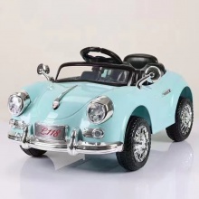 新款儿童电动汽车男女孩可坐人四轮电动车遥控 充电款复古老爷车