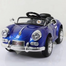 新款儿童电动汽车男女孩可坐人四轮电动车遥控 充电款复古老爷车