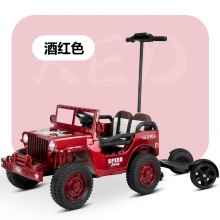 儿童电动车亲子互动推把车可坐大人四驱遥控宝宝玩具车男女孩童车