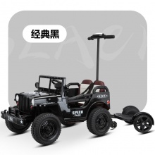 儿童电动车亲子互动推把车可坐大人四驱遥控宝宝玩具车男女孩童车