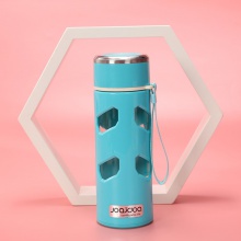 办公室直身透明玻璃水杯商务礼品杯茶杯印刷logo手提便携玻璃水杯