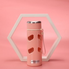 办公室直身透明玻璃水杯商务礼品杯茶杯印刷logo手提便携玻璃水杯