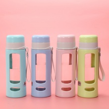 新款时尚防摔480ml玻璃水杯 小清新便携式礼品杯茶杯logo水杯