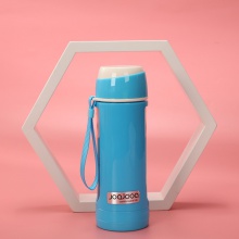 清新可爱480ml直身玻璃水杯 PP时尚手提便捷礼品杯 商务玻璃水杯