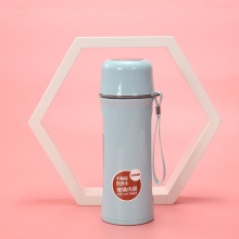 创意透明玻璃杯印刷logo带提绳便携防烫礼品杯花茶杯运动玻璃水杯