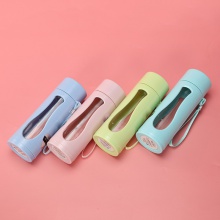 现货简约纯色小清新学生玻璃杯 时尚创意礼品杯茶杯运动健身水杯