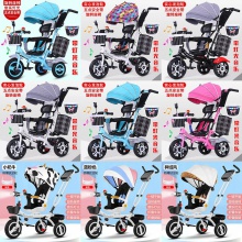 儿童三轮车脚踏车1-3-5-2-6岁大号轻便可折叠可坐宝宝推车自行车