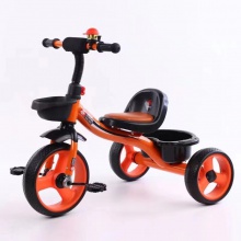 儿童三轮车脚踏车皮座三轮车可坐可骑宝宝玩具车 单座三轮车