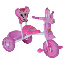 轻便的儿童三轮车与动物设计3色 儿童靠背三轮自行车