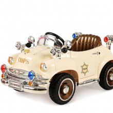 儿童复古电动车四轮摇摆童车警车遥控汽车宝宝车可坐人老爷车