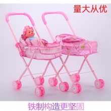 儿童过家家带娃娃玩具推车仿真婴儿手推车玩具有声音娃娃