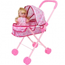 过家家带洋娃娃手推小车发声婴儿宝宝仿真男女孩儿童玩具