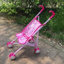 玩具婴儿推车儿童玩具小推车女孩过家家折叠带铁杆小推车发声娃娃