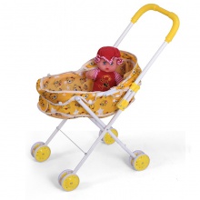 儿童男女孩过家家玩具小孩婴儿带娃娃折叠铁杆推车仿真婴儿手推车