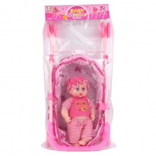 儿童男女孩过家家玩具小孩婴儿带娃娃折叠铁杆推车仿真婴儿手推车