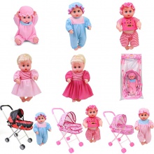 儿童男女孩过家家玩具小孩婴儿带娃娃折叠铁杆推车仿真婴儿手推车