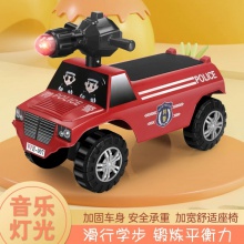 仿真特警儿童四轮滑滑车带有音乐灯光 适合1-3周岁男女宝宝滑滑车