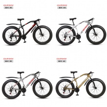 厂家供应雪地车沙滩车26寸双碟刹宽胎越野变速车自行车成人山地车