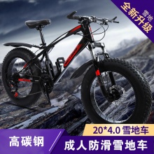 厂家供应20寸双碟刹4.0宽轮胎雪地沙滩车户外男女骑行越野自行车