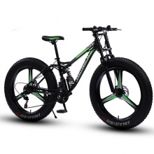 雪地自行车成人大轮胎变速山地车双碟刹减震越野自行车