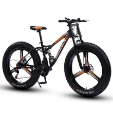 雪地自行车成人大轮胎变速山地车双碟刹减震越野自行车