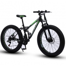 雪地自行车成人大轮胎变速山地车双碟刹减震越野自行车