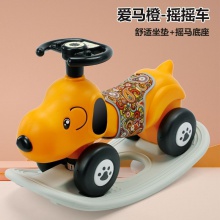 新款儿童卡通狗摇摇马二合一滑行车2-6岁扭扭车音乐车