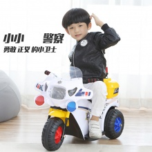 玩具儿童电动三轮车摩托车玩具车婴童充电巡逻警车带音乐喇叭