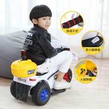 玩具儿童电动三轮车摩托车玩具车婴童充电巡逻警车带音乐喇叭