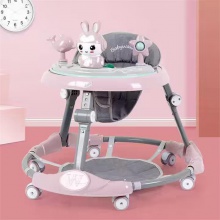 塑料宝宝训练粉手推孩子玩具车助行器走路 圆盘学步车