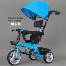 可推多用儿童三轮车推车 婴幼儿脚踏车1-3-5岁三四合一带棚