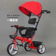 可推多用儿童三轮车推车 婴幼儿脚踏车1-3-5岁三四合一带棚