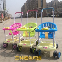 简易塑料仿竹编车可坐竹藤编婴儿车儿童竹车宝宝轻便携推车